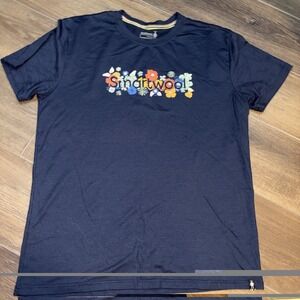 Unisex  Smartwool Floral Meadow T-shirt Large Navy